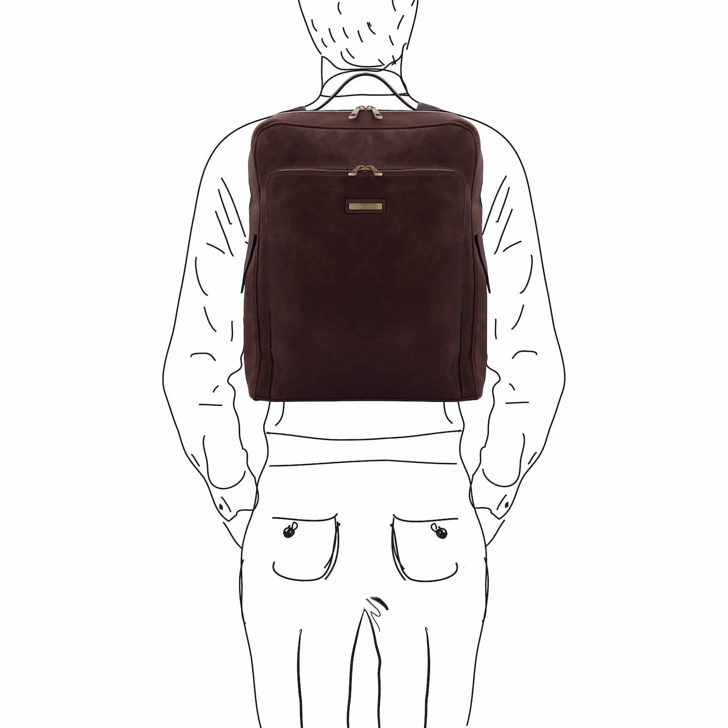Bangkok - Matte leather laptop backpack - Large size | TL142336