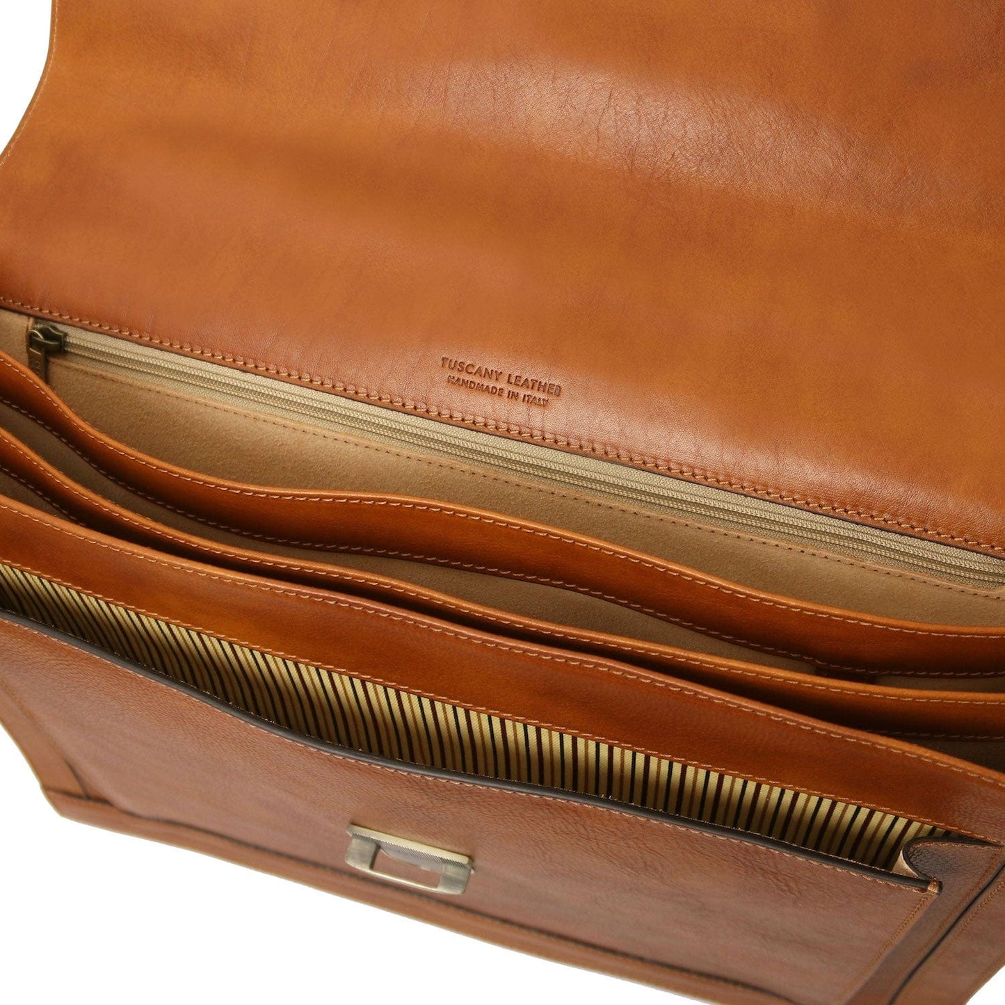 Cremona - 3 compartment matte leather briefcase | TL142448