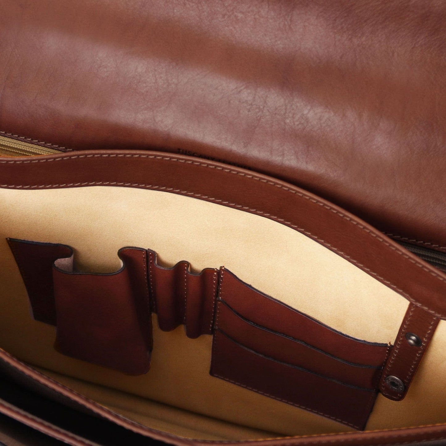 Cremona - 3 compartment matte leather briefcase | TL142448