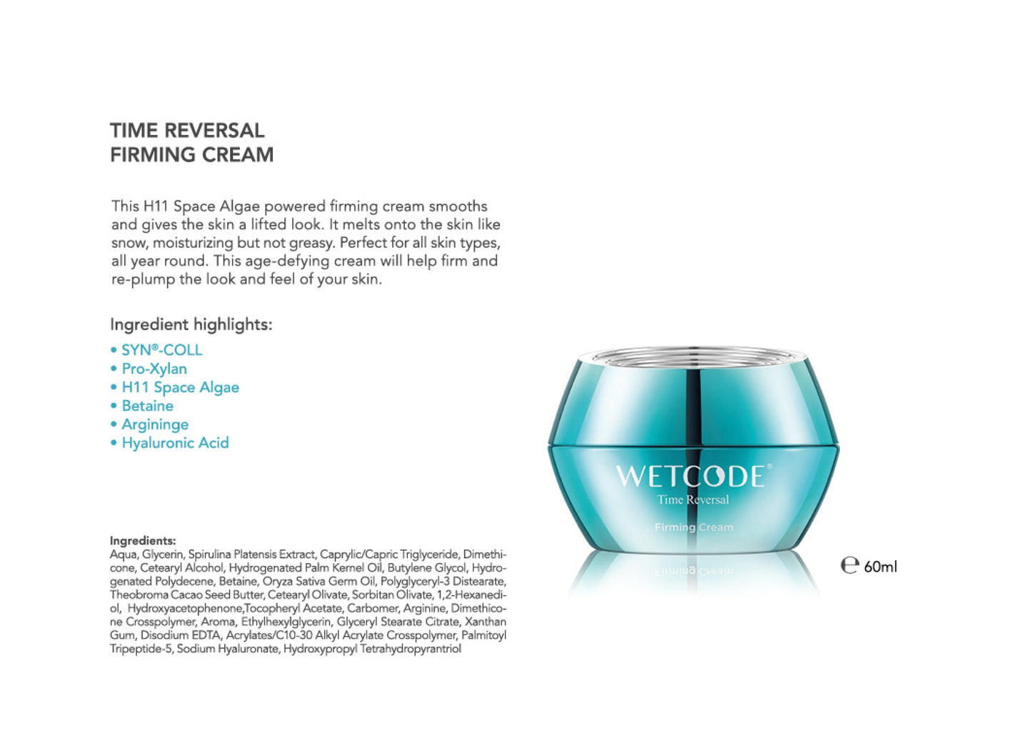 WETCODE -  Time Reversal Firming Cream 60ml