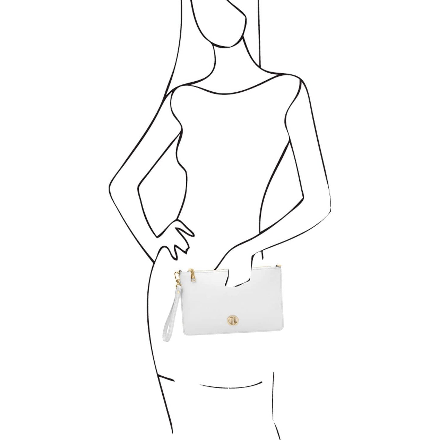 Diva - Leather Pouch Clutch With Chain Strap | TL142461