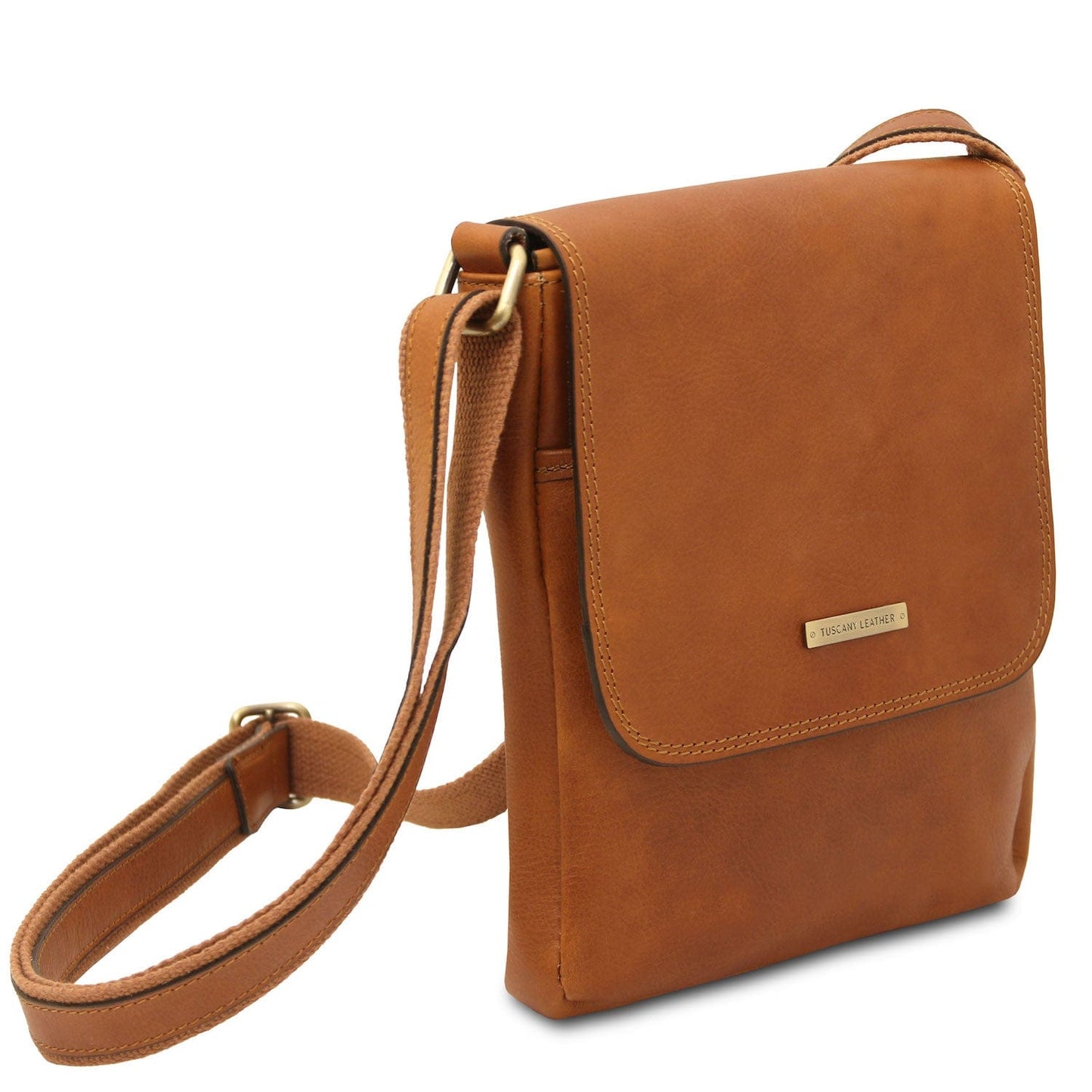 John - Leather crossbody bag for men with front zip in matte leather | TL141408