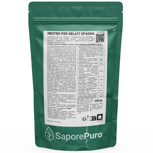 Neutro per Gelato SaporePuro S - Il Segreto per un Gelato Cremoso e di Alta Qualità - Stabilizzante per Gelato