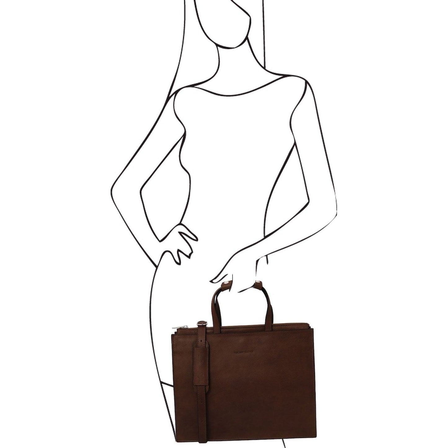 Palermo - Italian leather 3-compartment briefcase for women | TL142452