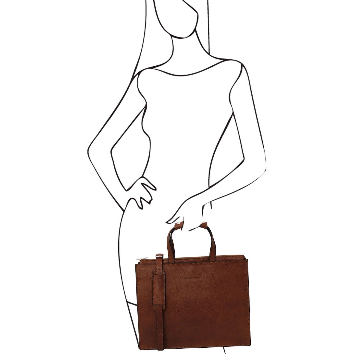 Palermo - Italian leather 3-compartment briefcase for women | TL142452