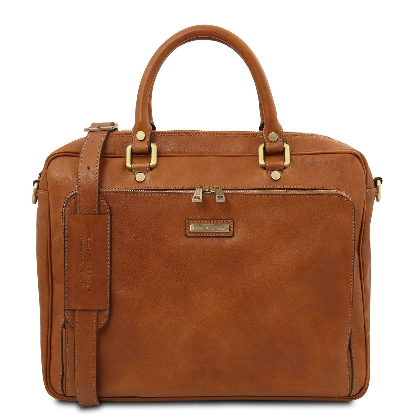 Pisa - Matte leather laptop briefcase with front pocket | TL142427