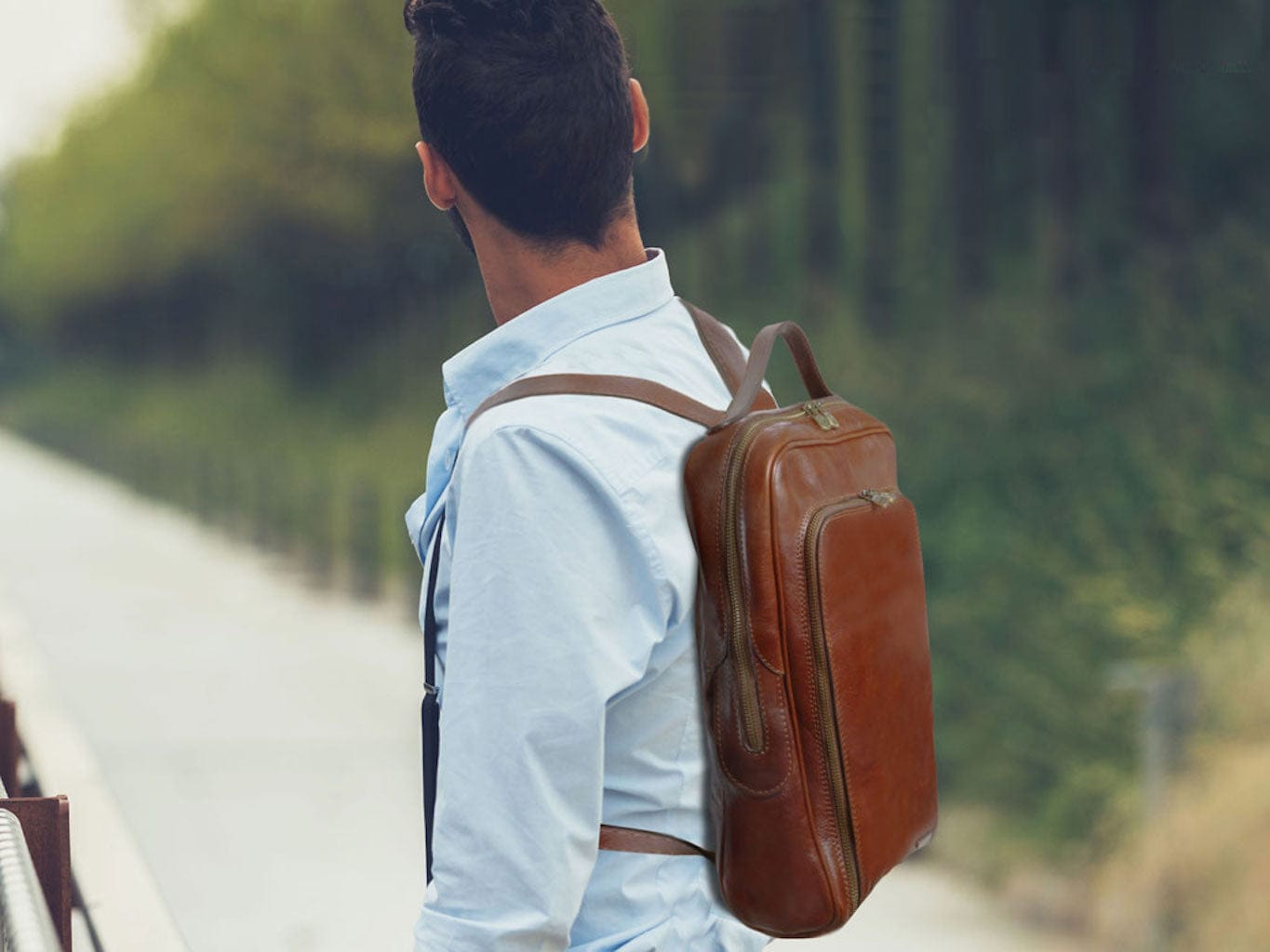 Bangkok - Matte leather laptop backpack | TL141793