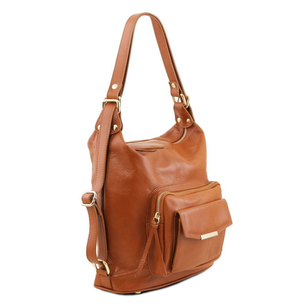 TL Bag - Leather 2-in-1 convertible backpack shoulder bag | TL141535