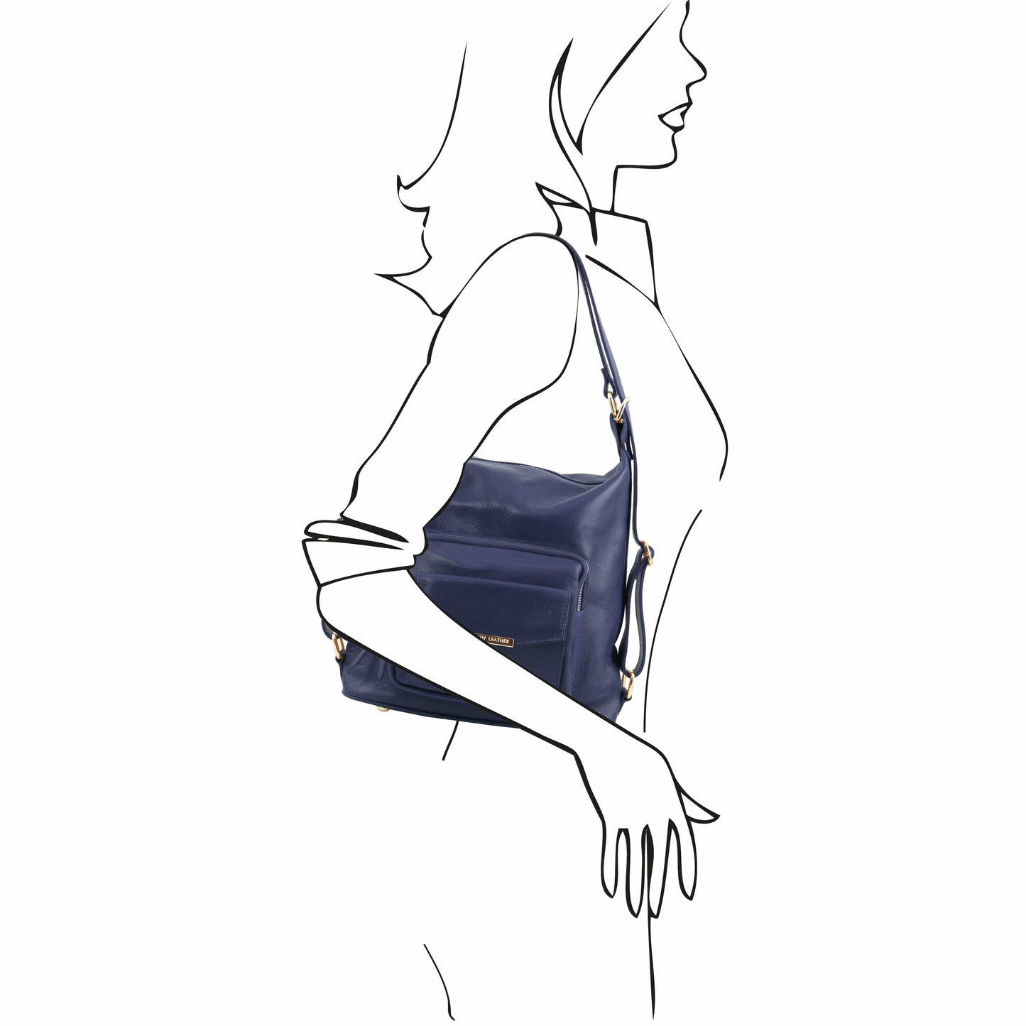 TL Bag - Leather 2-in-1 convertible backpack shoulder bag | TL141535