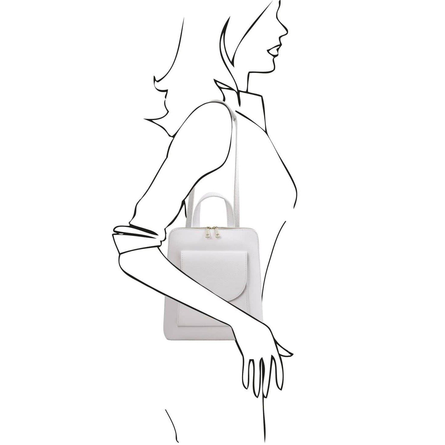 TL Bag - Small Convertible Leather Backpack For Women | TL142092