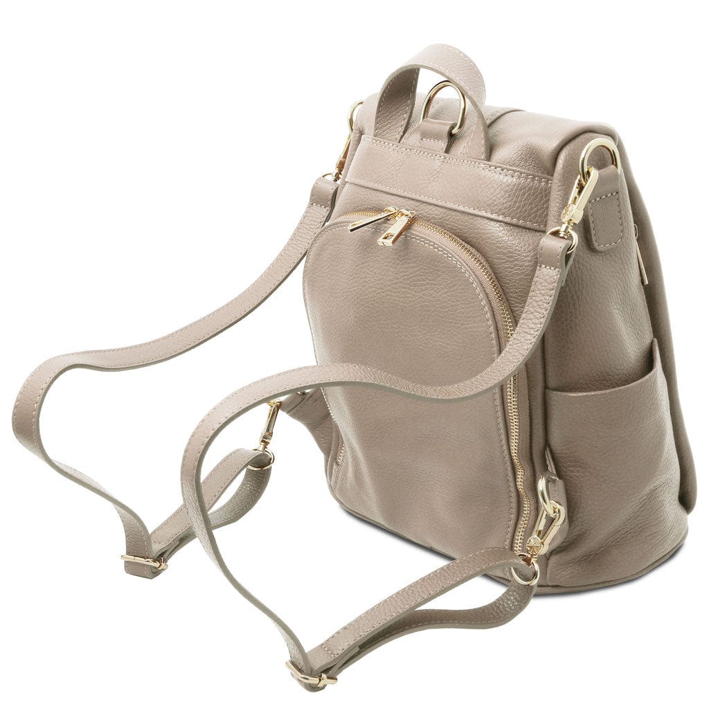 TL Bag - Soft leather backpack - convertible 2-in-1 backpack shoulder bag | TL142138