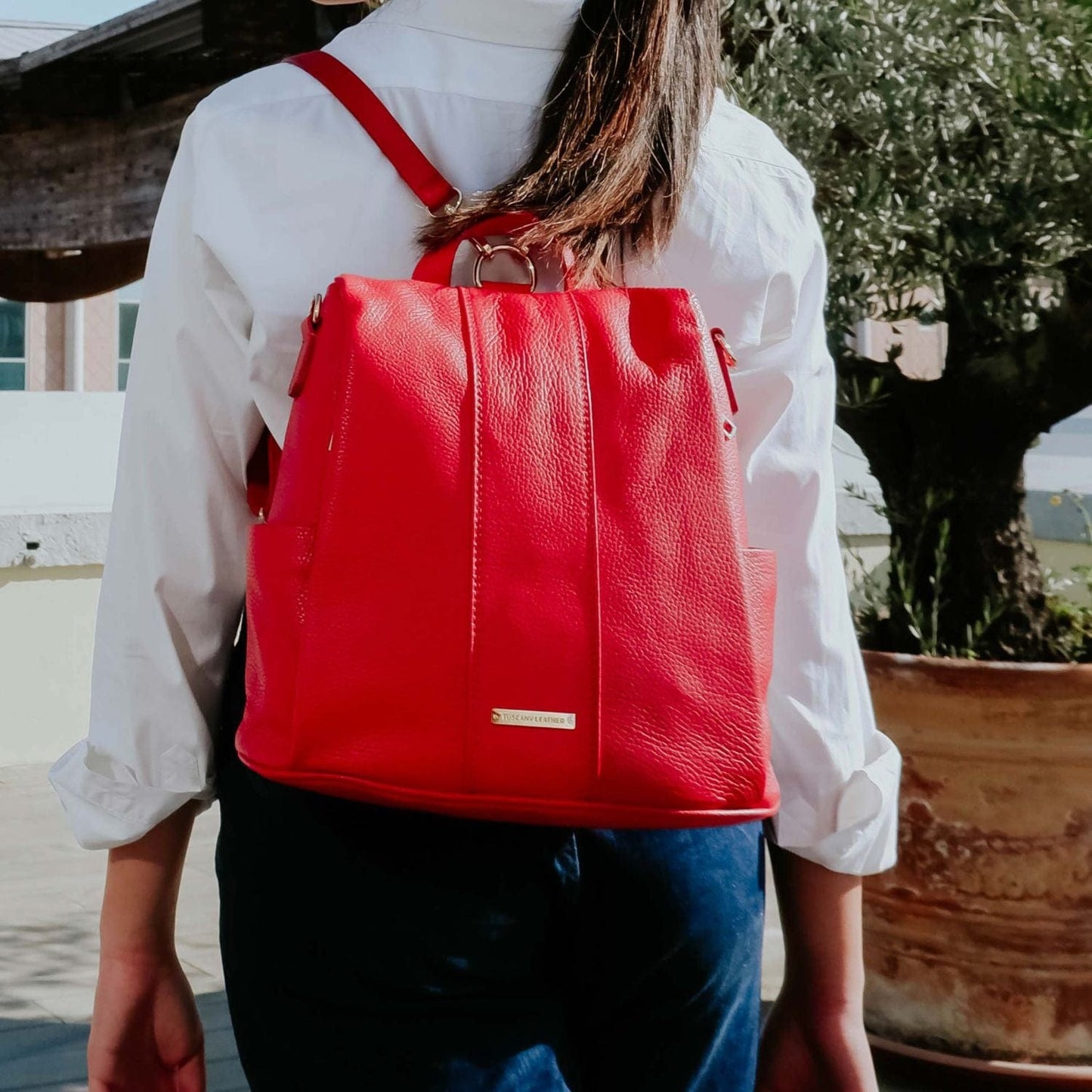 TL Bag - Soft leather backpack - convertible 2-in-1 backpack shoulder bag | TL142138