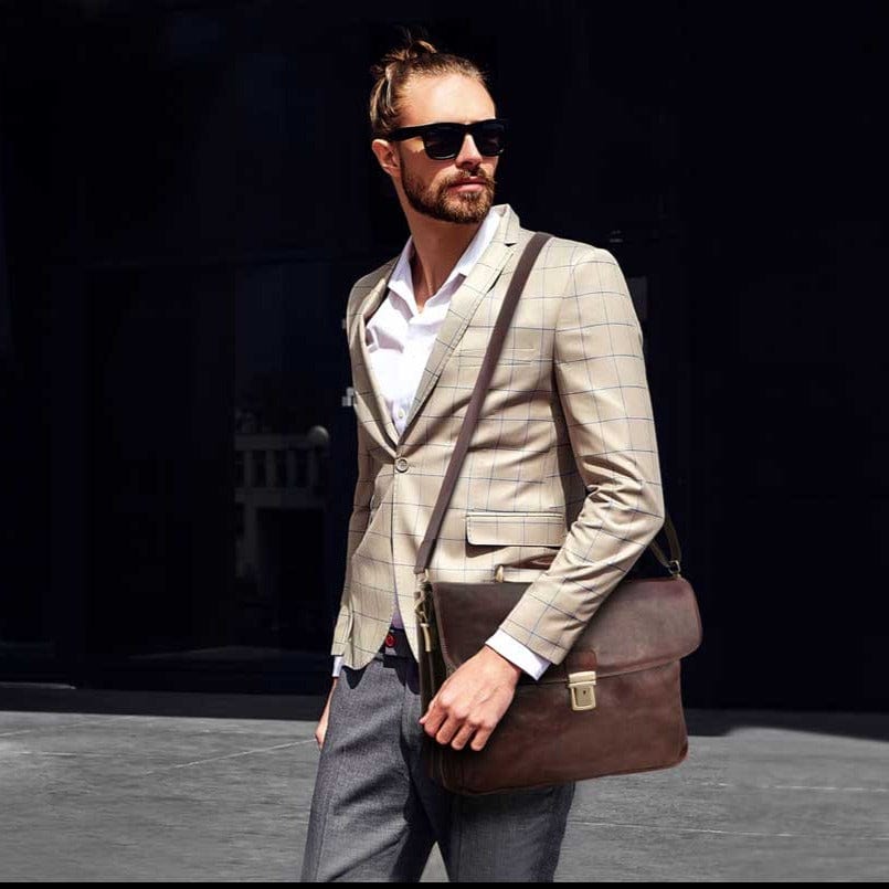 Alessandria - Matte leather multi compartment TL SMART laptop briefcase | TL142067