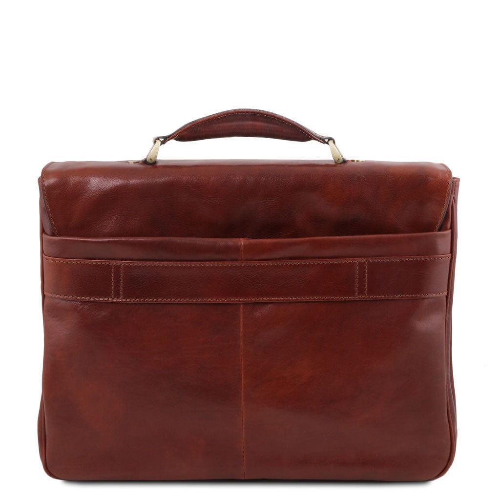 Alessandria - Matte leather multi compartment TL SMART laptop briefcase | TL142067