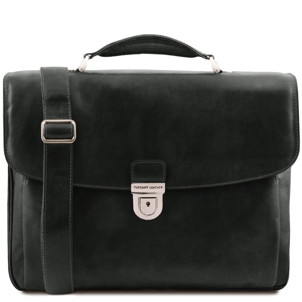 Alessandria - Matte leather multi compartment TL SMART laptop briefcase | TL142067