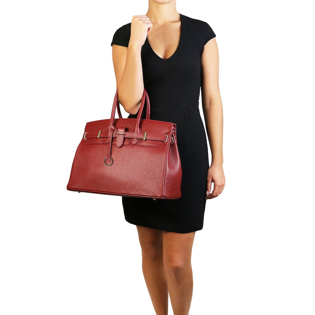 TL Bag - Leather handbag with golden hardware | TL141529