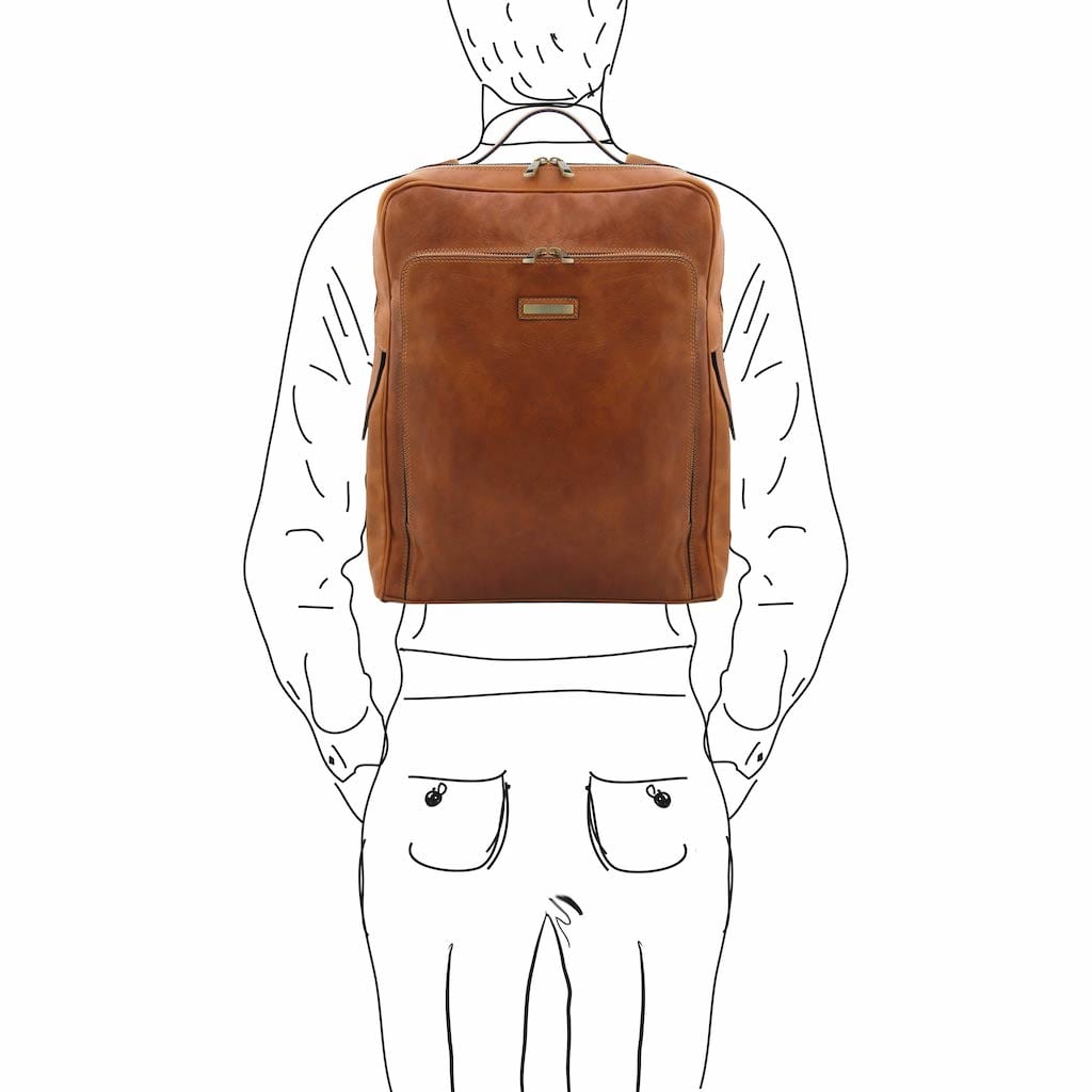 Bangkok - Matte leather laptop backpack - Large size | TL142336