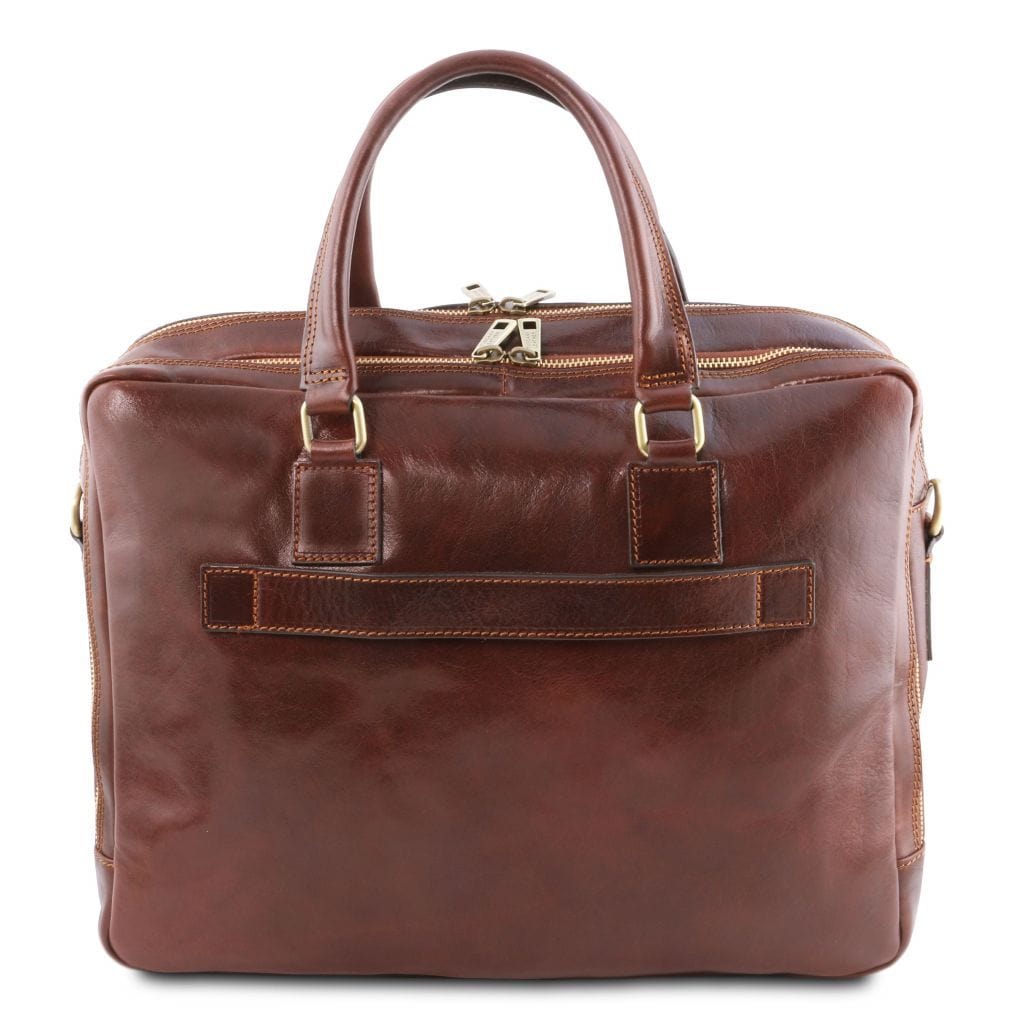 Urbino - Leather laptop briefcase 2 compartments with front pocket | TL141894