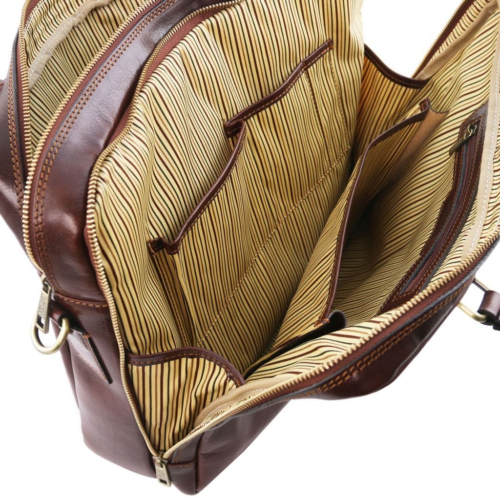 Urbino - Leather laptop briefcase 2 compartments with front pocket | TL141894