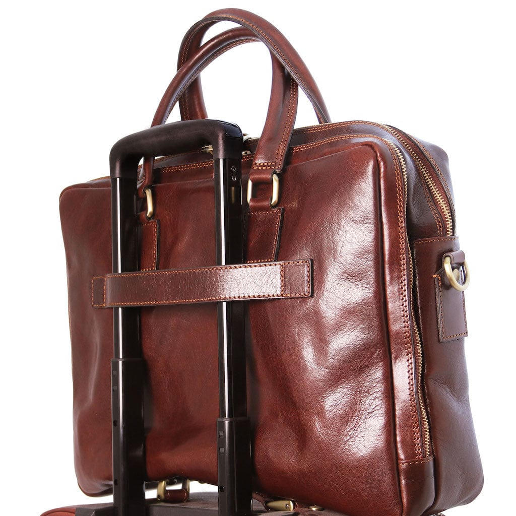 Urbino - Leather laptop briefcase 2 compartments with front pocket | TL141894