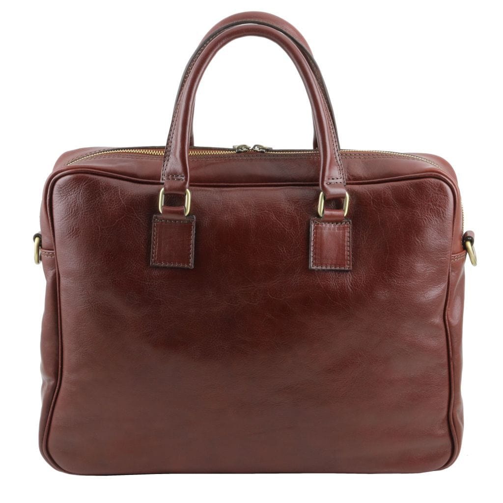 Urbino - Leather laptop briefcase with front pocket | TL141241