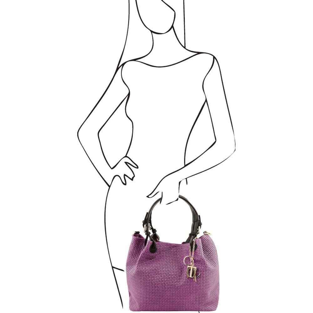 TL KeyLuck - Woven printed leather shopping bag | TL141573