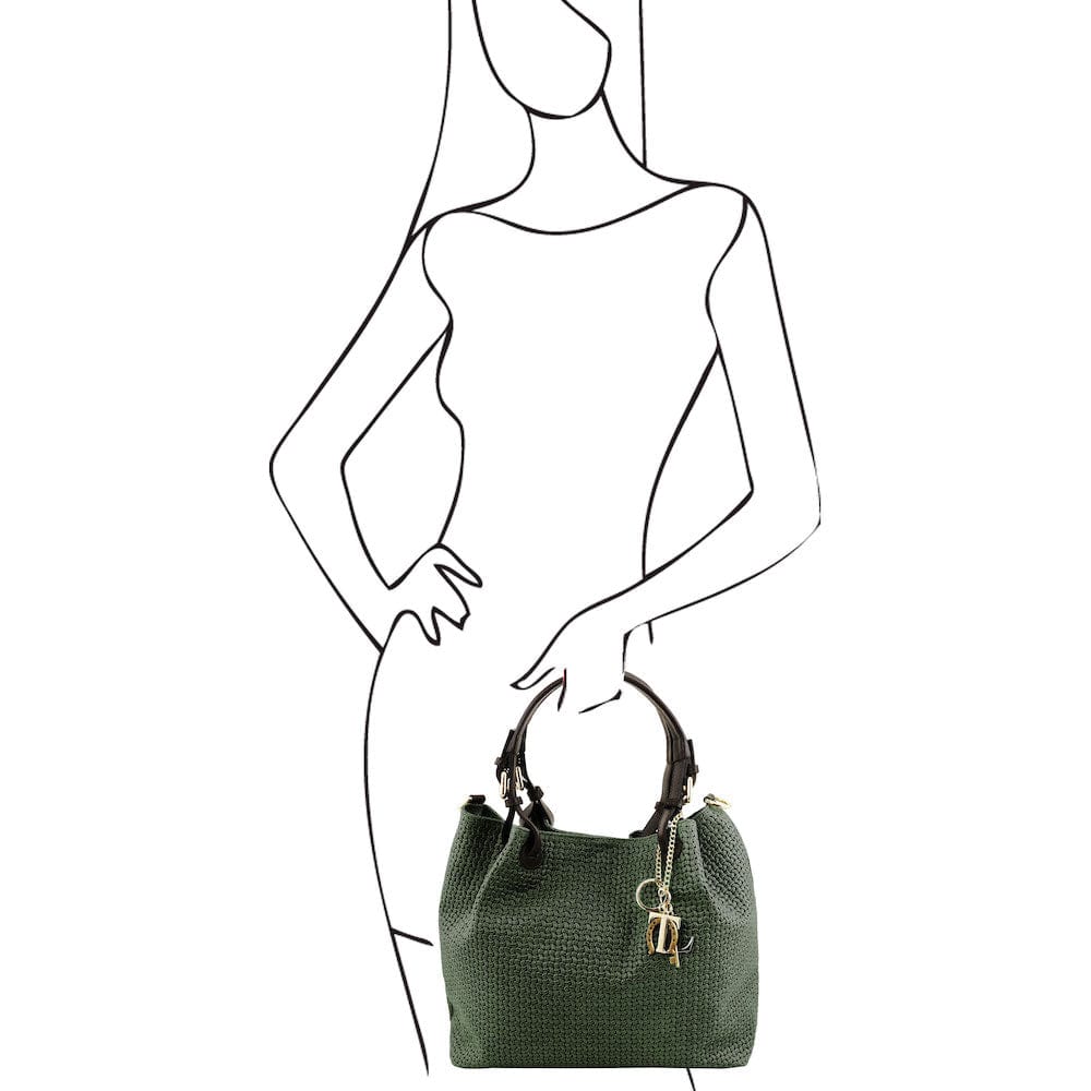 TL KeyLuck - Woven printed leather shopping bag | TL141573