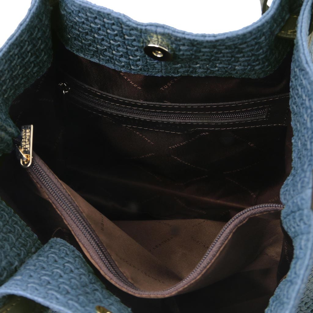 TL KeyLuck - Woven printed leather shopping bag | TL141573