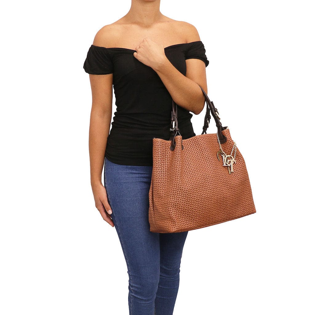 TL KeyLuck - Woven printed leather shopping bag | TL141573