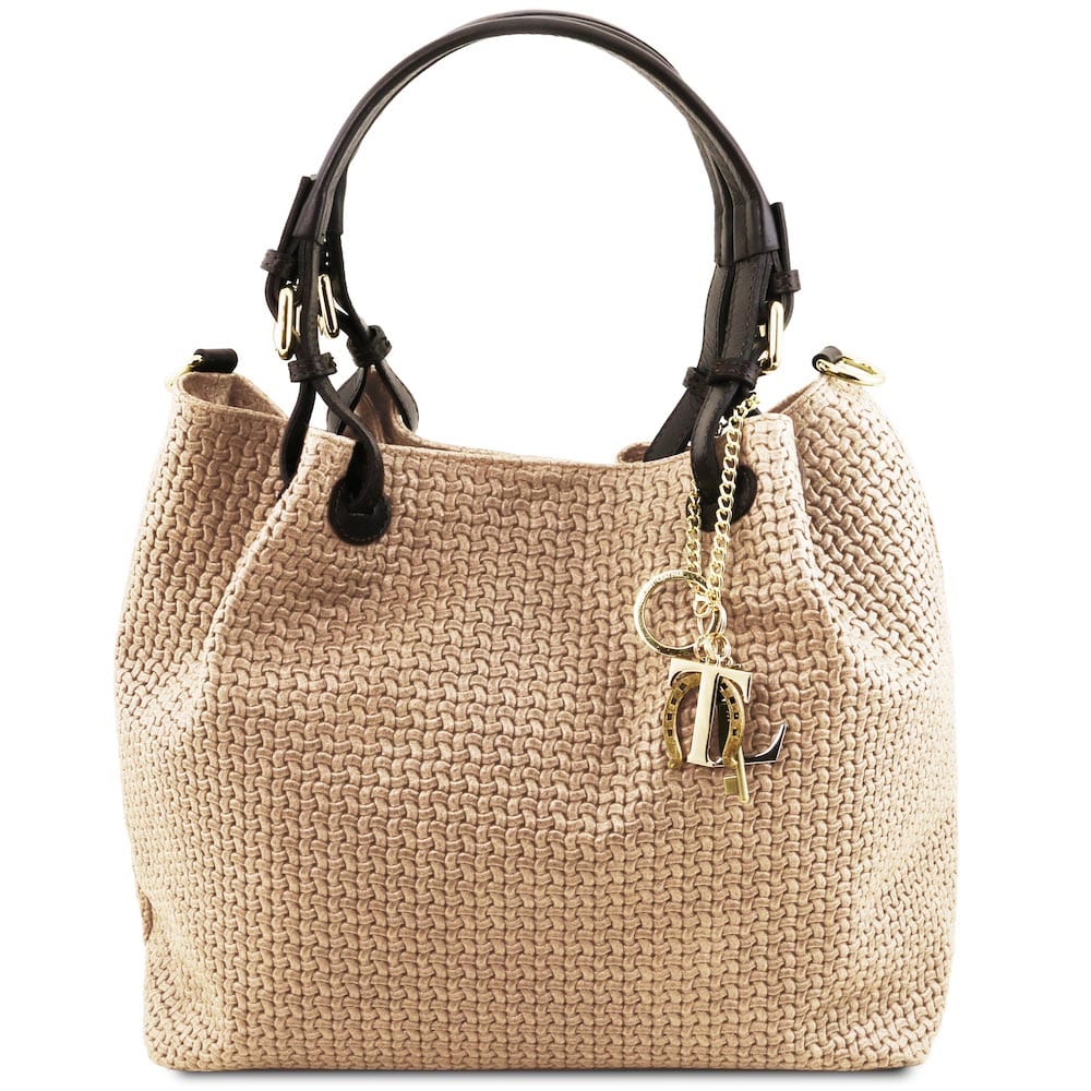 TL KeyLuck - Woven printed leather shopping bag | TL141573