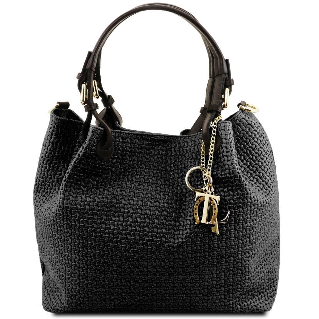 TL KeyLuck - Woven printed leather shopping bag | TL141573
