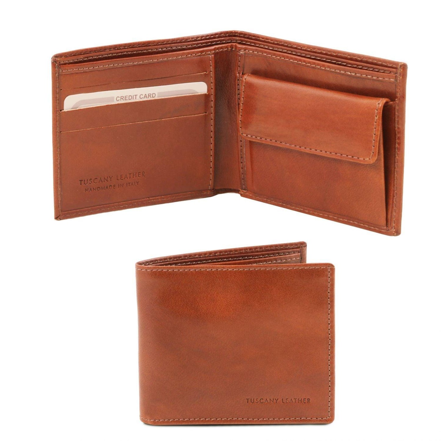 Exclusive 2 fold leather wallet for men with coin pocket | TL140761