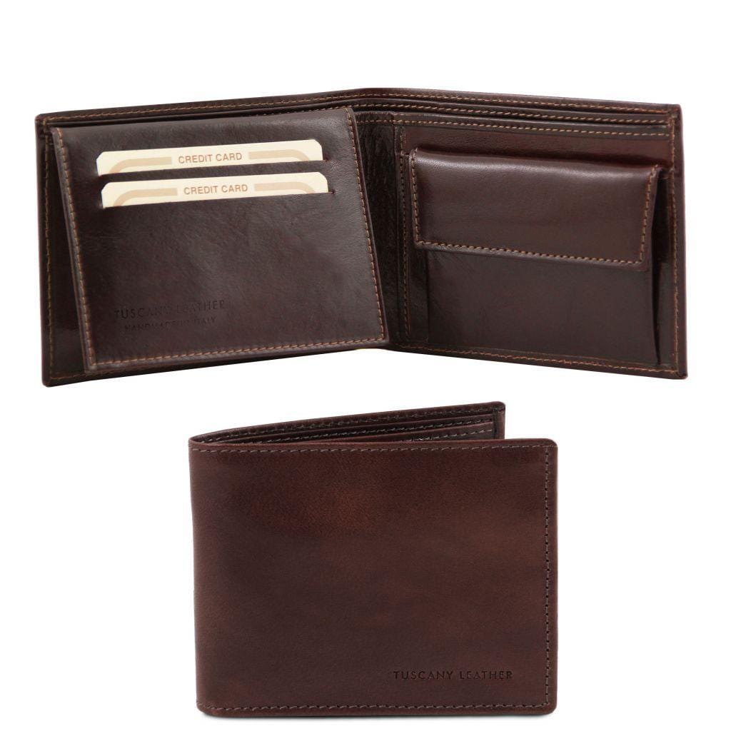 Exclusive leather 3 fold wallet for men with coin pocket | TL140763