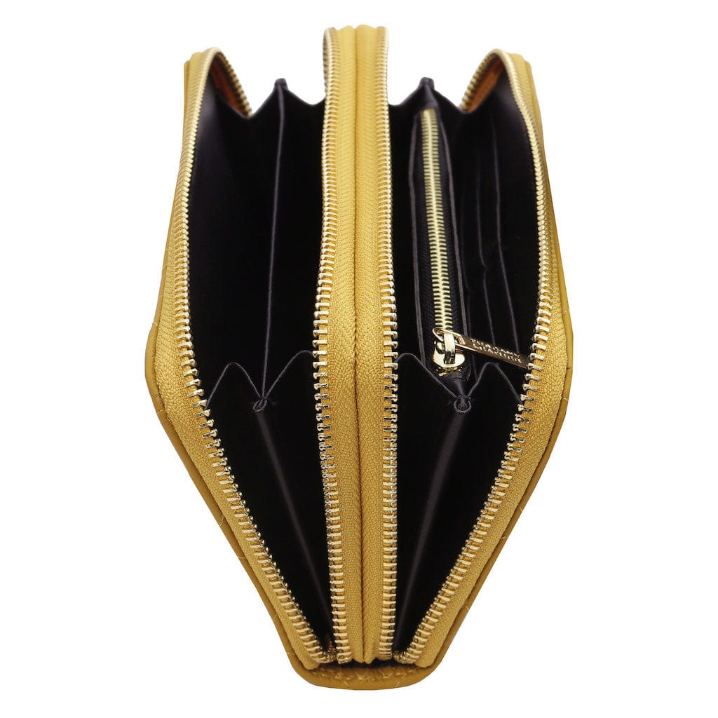 Ada - Double zip around soft quilted leather wallet | TL142349