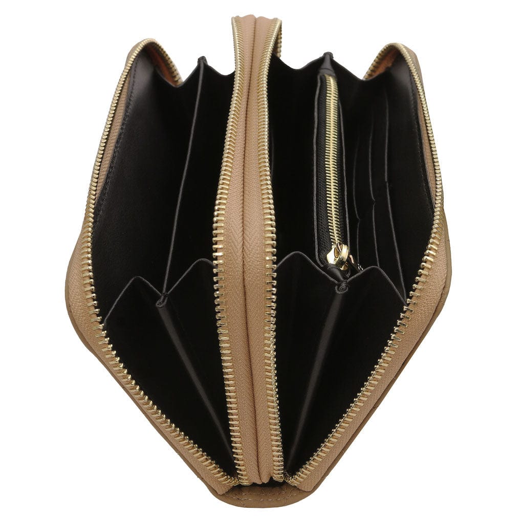 Ada - Double zip around soft quilted leather wallet | TL142349