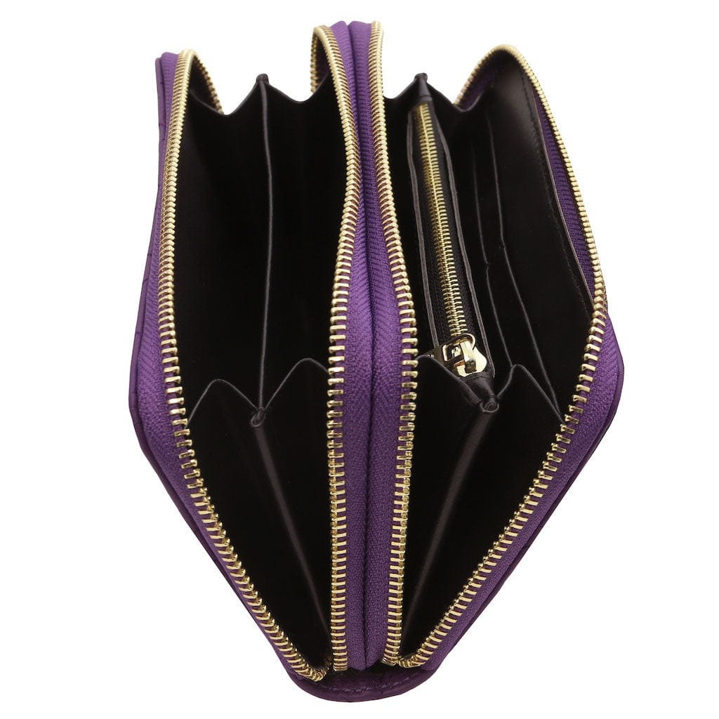 Ada - Double zip around soft quilted leather wallet | TL142349