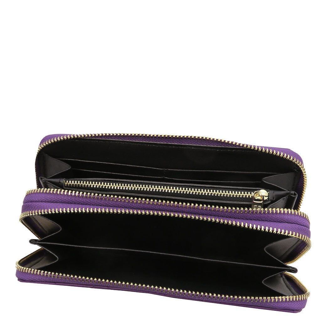 Ada - Double zip around soft quilted leather wallet | TL142349