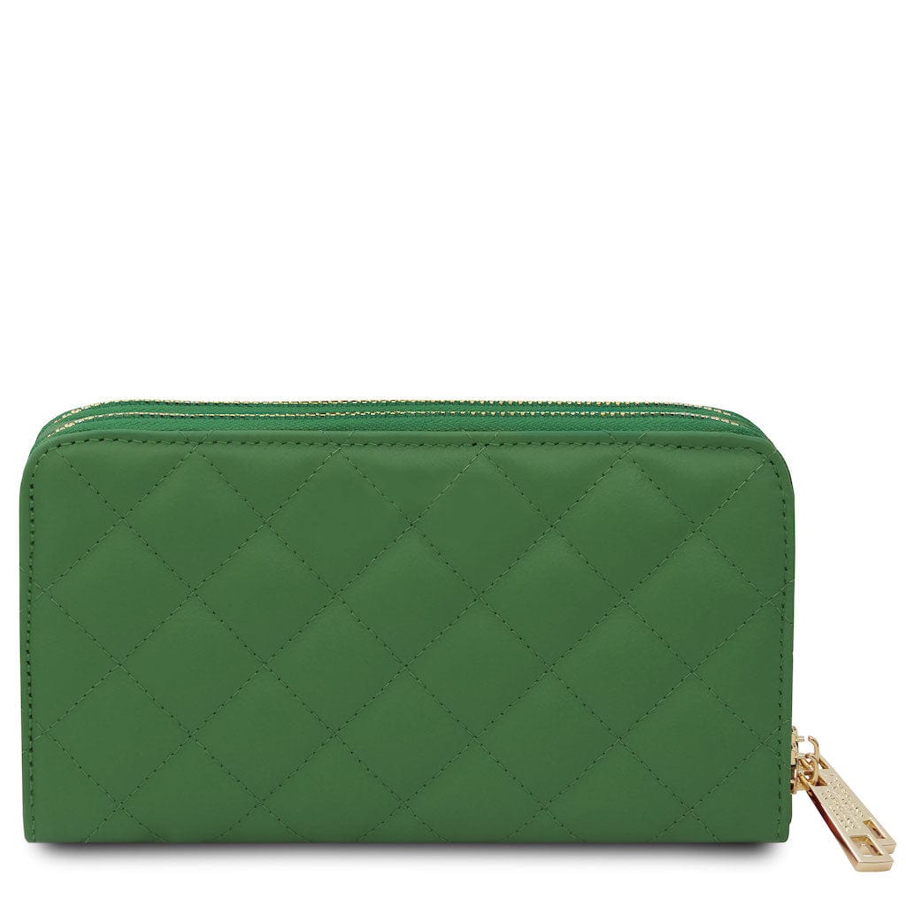 Ada - Double zip around soft quilted leather wallet | TL142349