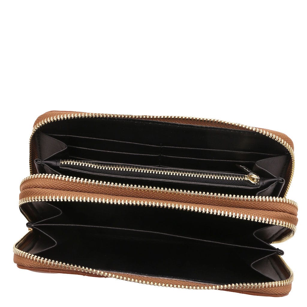 Ada - Double zip around soft quilted leather wallet | TL142349
