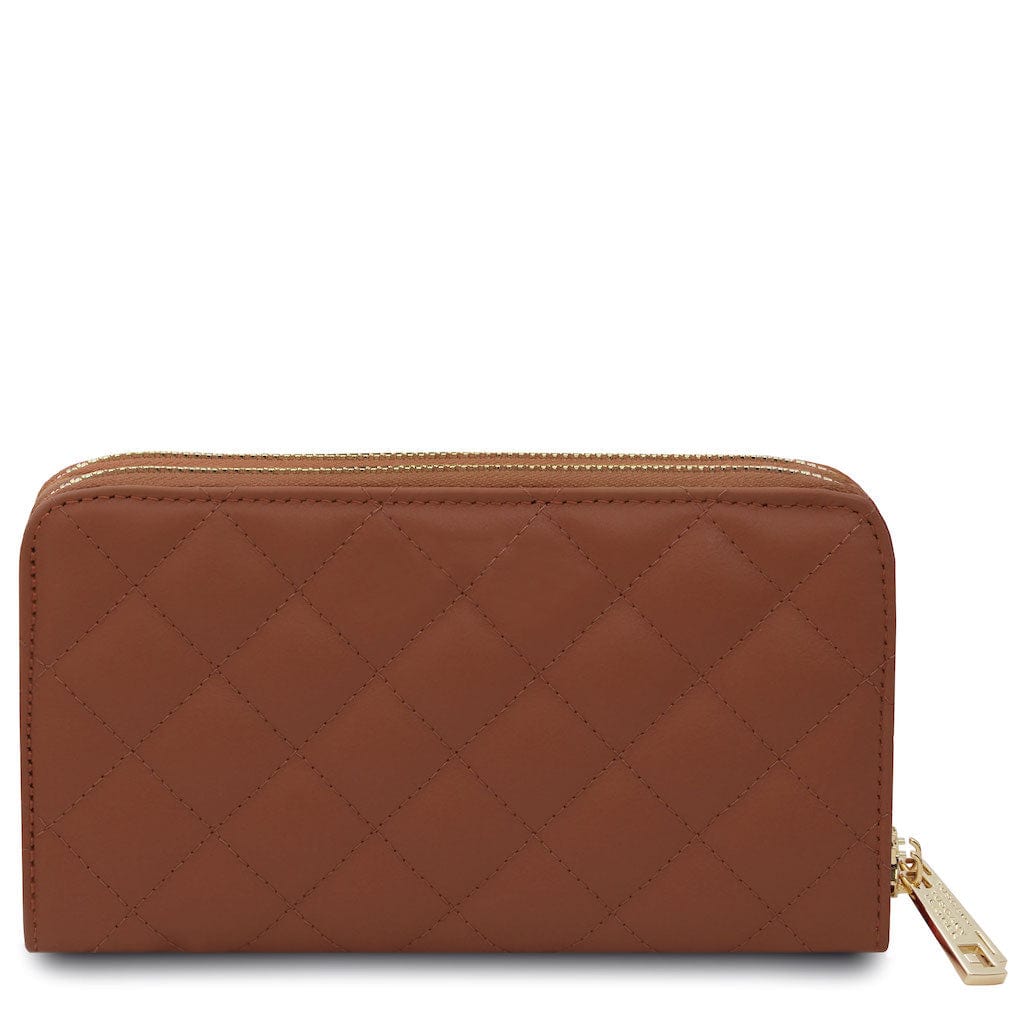 Ada - Double zip around soft quilted leather wallet | TL142349