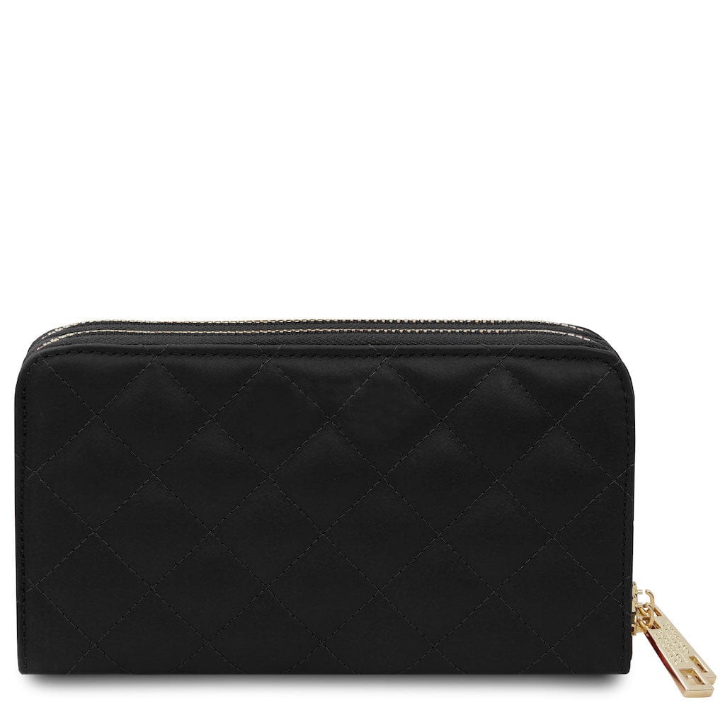 Ada - Double zip around soft quilted leather wallet | TL142349