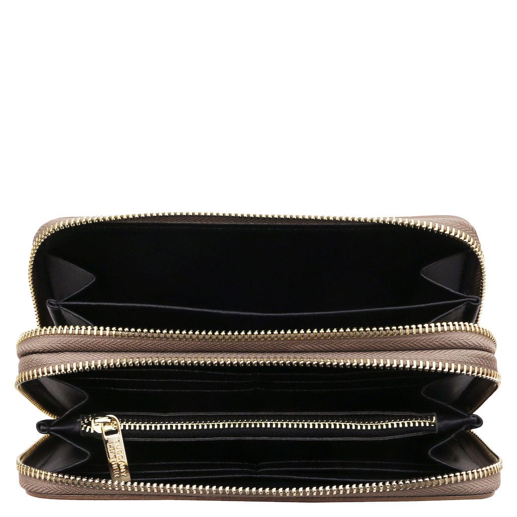 Gaia - Double zip around leather wallet | TL142343