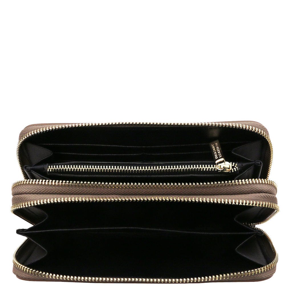 Gaia - Double zip around leather wallet | TL142343