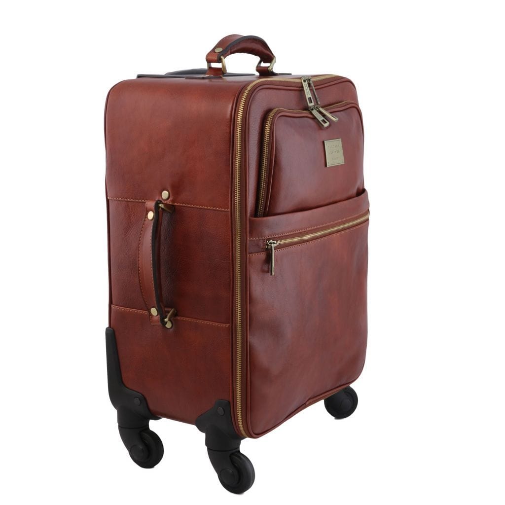 TL Voyager - Vertical leather trolley with 4 wheels | TL141911