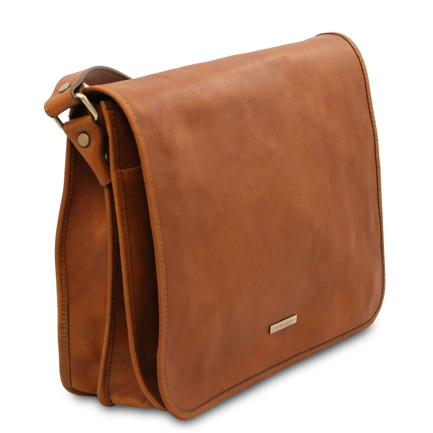 TL Messenger - Two compartment matte leather shoulder bag - Large size | TL142430