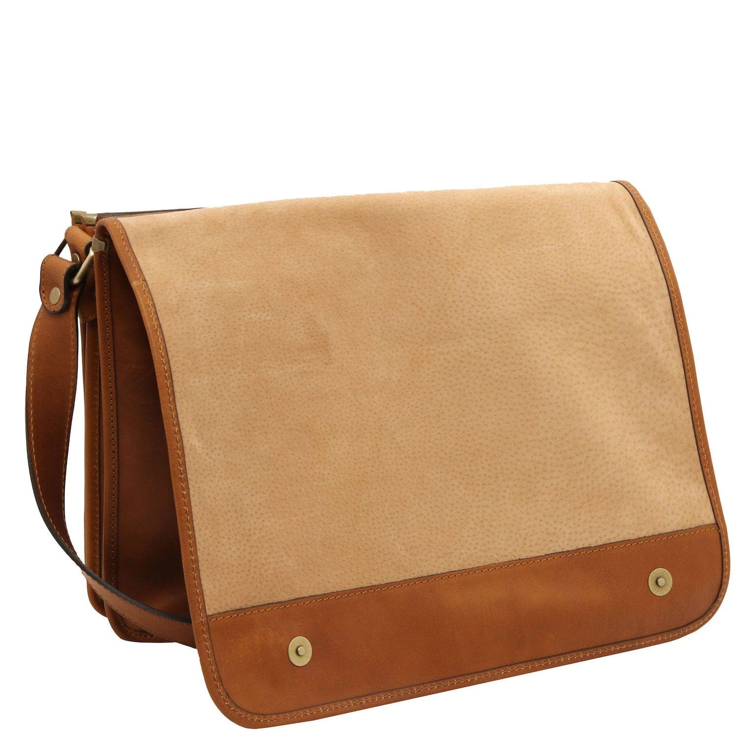 TL Messenger - Two compartment matte leather shoulder bag - Large size | TL142430