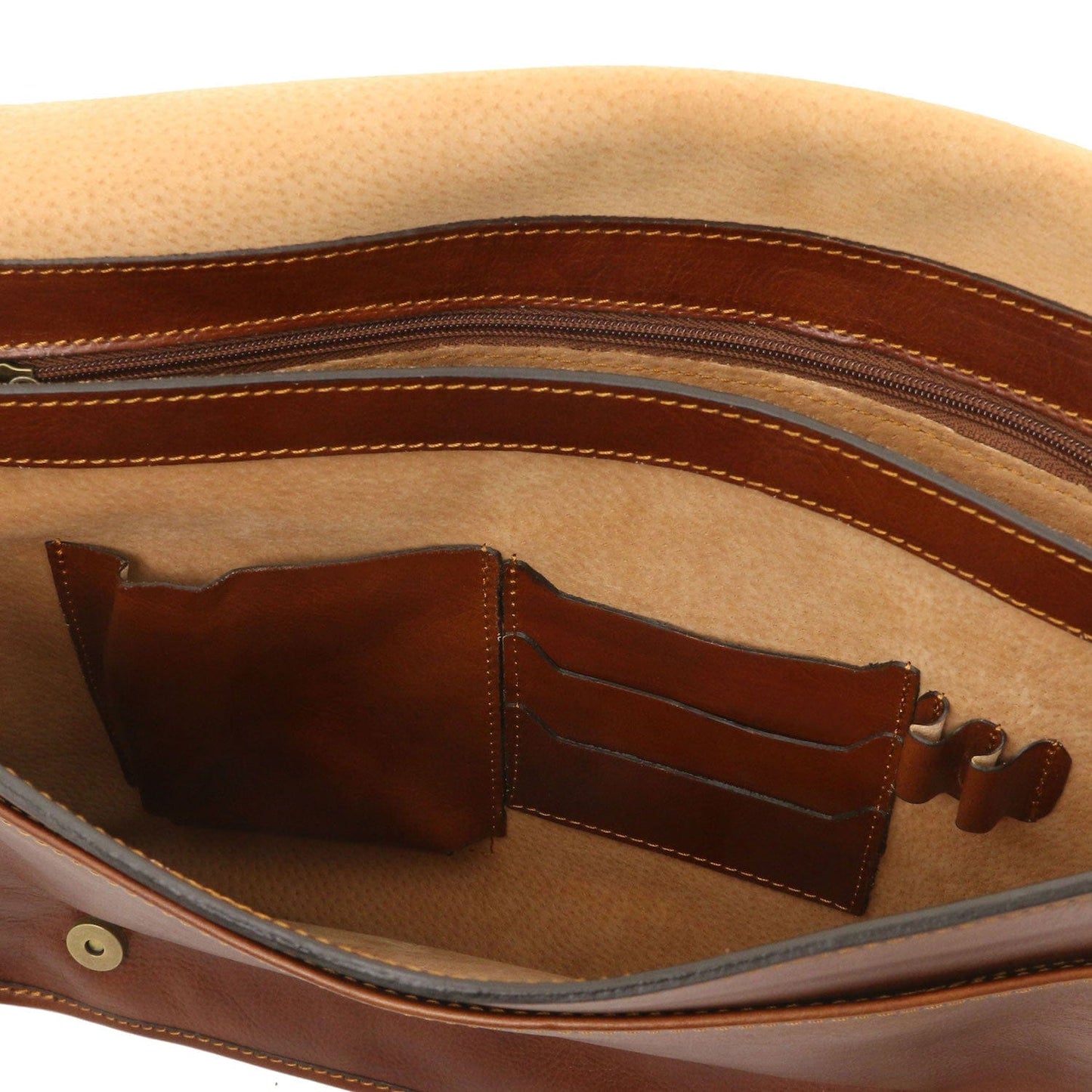 TL Messenger - Two compartment matte leather shoulder bag - Large size | TL142430