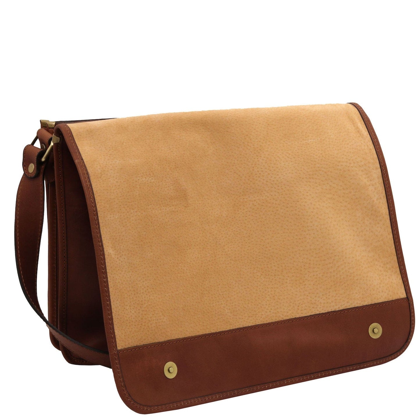 TL Messenger - Two compartment matte leather shoulder bag - Large size | TL142430