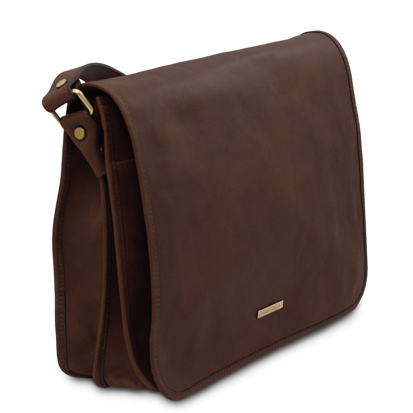 TL Messenger - Two compartment matte leather shoulder bag - Large size | TL142430
