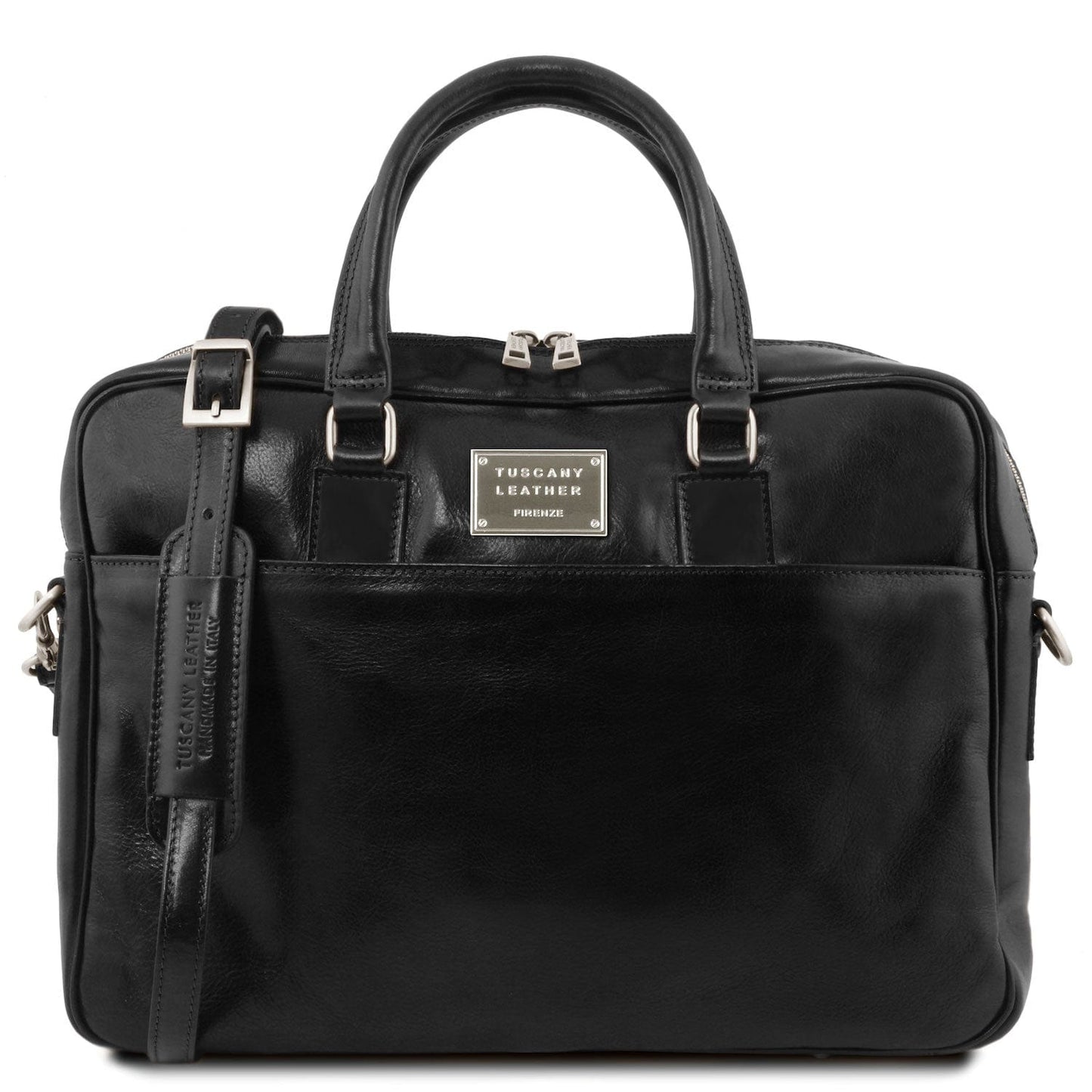 Urbino - Leather laptop briefcase with front pocket | TL141241
